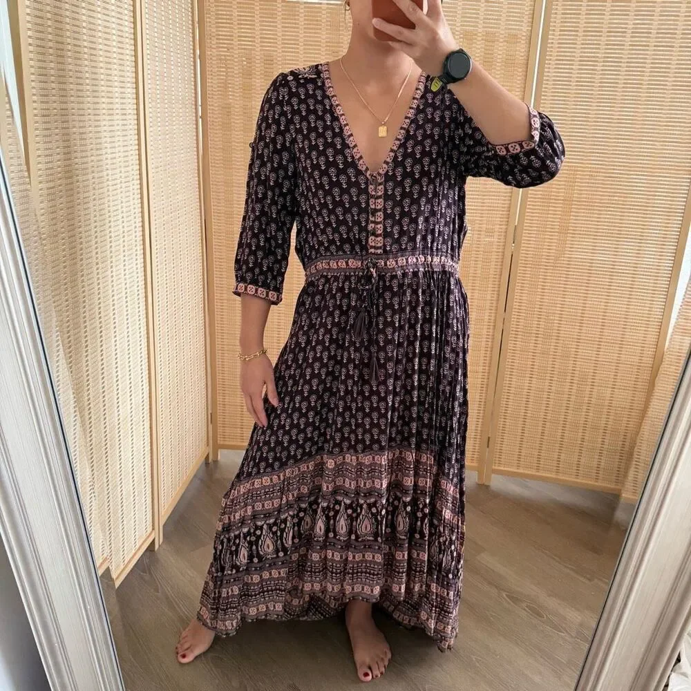 how do you spell flowy dress Spell Dresses | Spell Designs Love In The Afternoon Lace Maxi Strappy Dress Organic Cotton Sz L | Color: Pink | Size: L